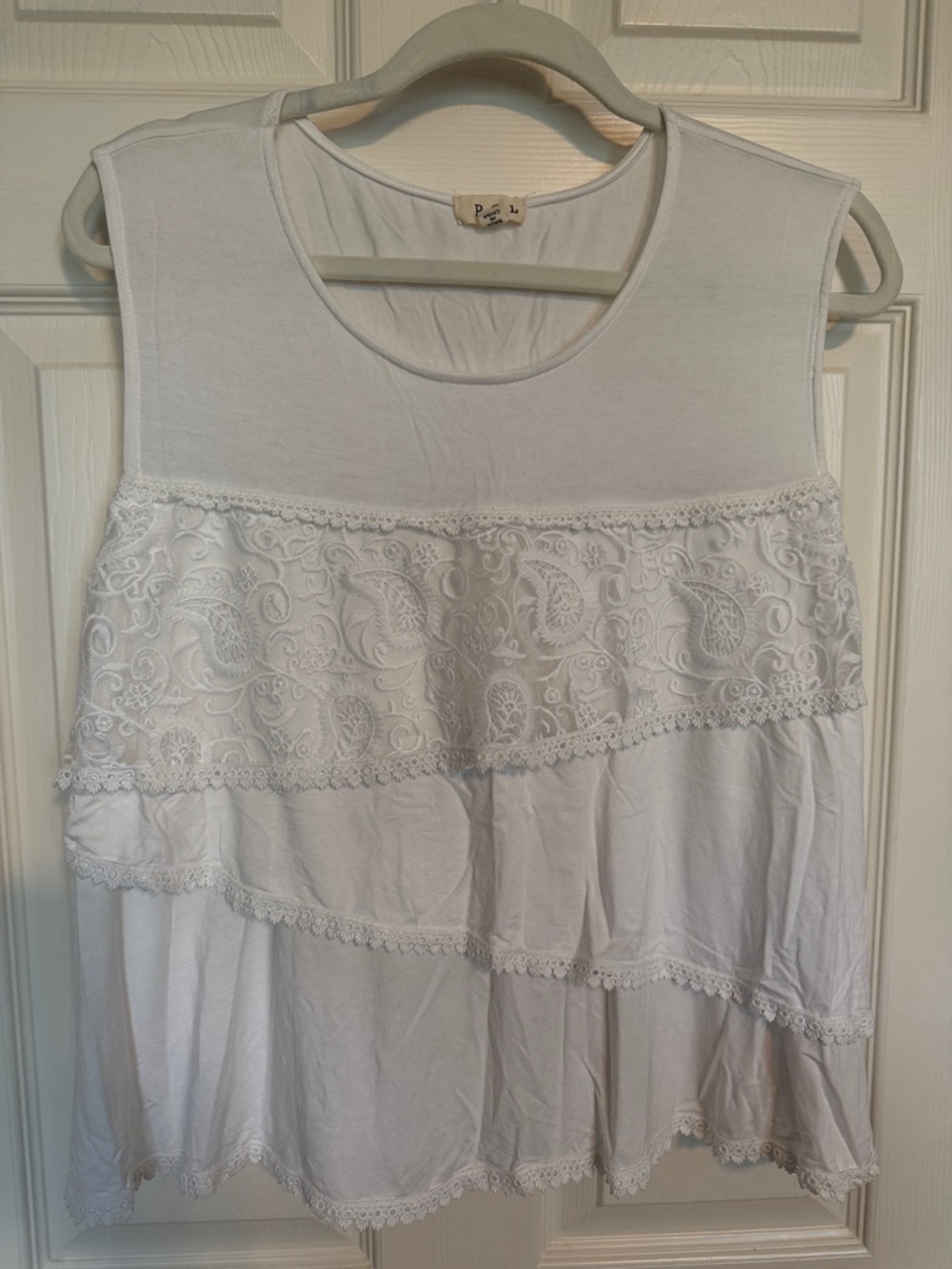 POL White Crewneck Tank